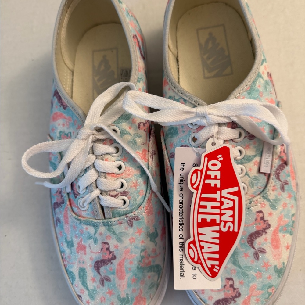 NWT Van’s Authentic Mermaid Ice Flow Glitter Lace Up Sneakers women’s 9